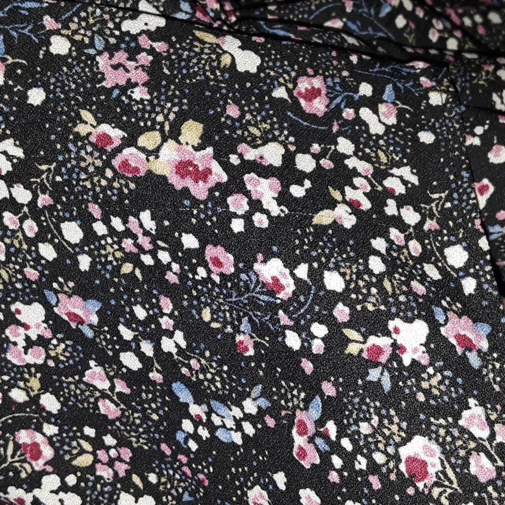 Forever 21 ditzy floral ruffle sleeve elastic waist boho top sz M pretty blouse - Picture 13 of 14